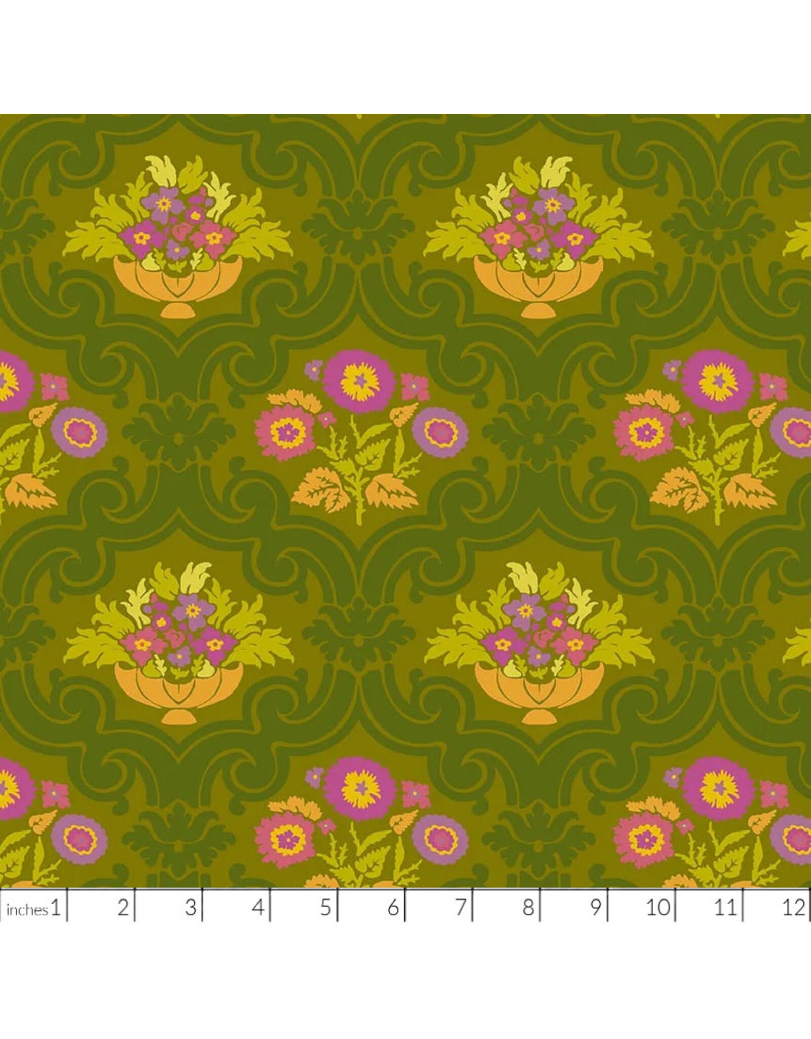 PD's Alison Glass Collection Camp Kitschy Lala, Courtyard in Olive, Dinner Napkin