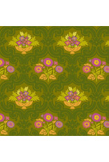 Alison Glass Camp Kitschy Lala, Courtyard in Olive, Fabric Half-Yards