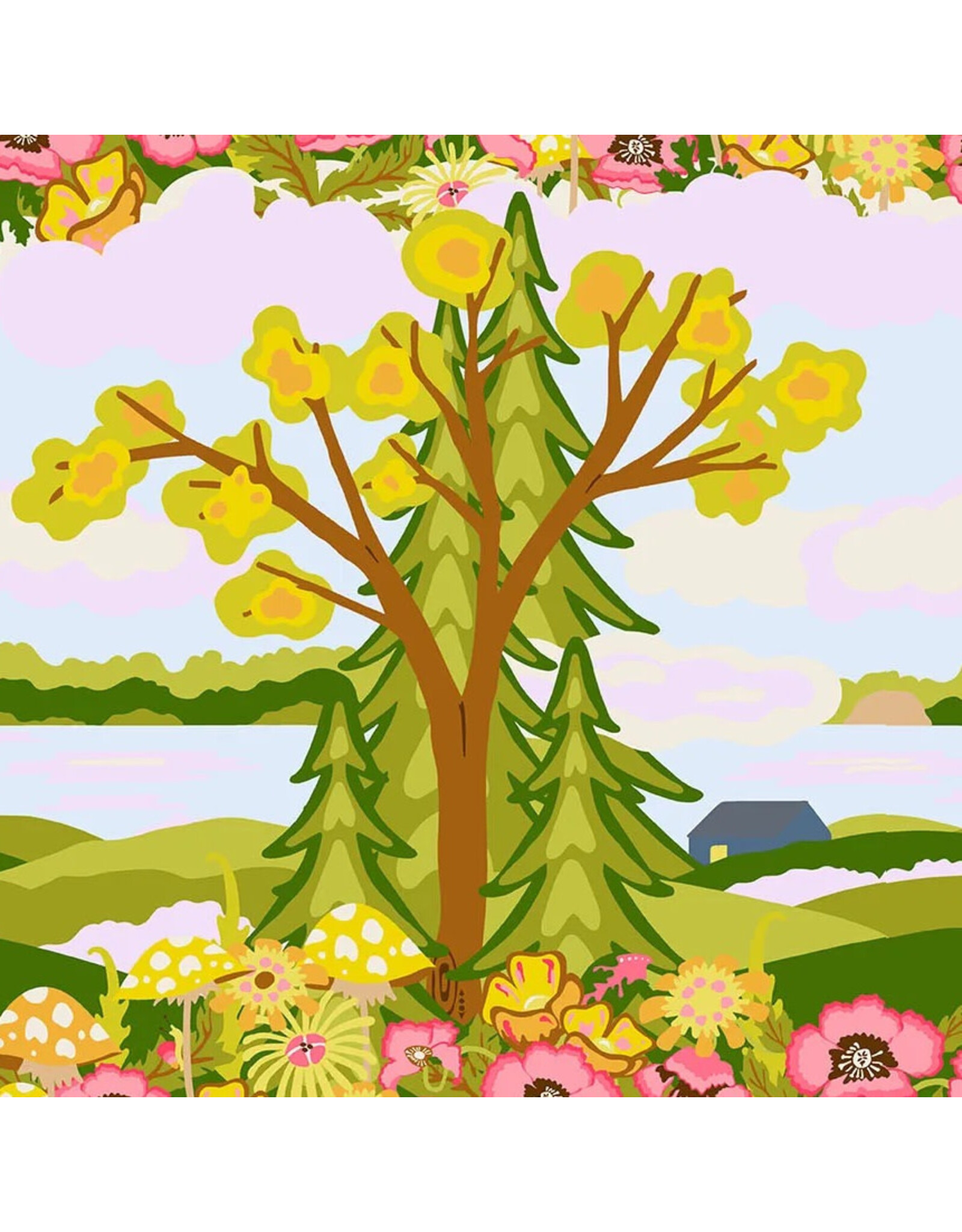 Alison Glass Camp Kitschy Lala, Echo in Summer, Fabric Half-Yards