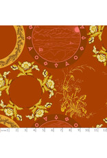 Alison Glass Camp Kitschy Lala, Thankful in Caramel, Fabric Half-Yards