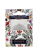 Bohin Floral Patchwork Needle Book, 20 Assorted Sewing and Long Darner Needles, Bohin