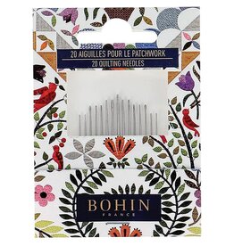 Bohin Floral Patchwork Needle Book, 20 Assorted Sewing and Long Darner Needles, Bohin