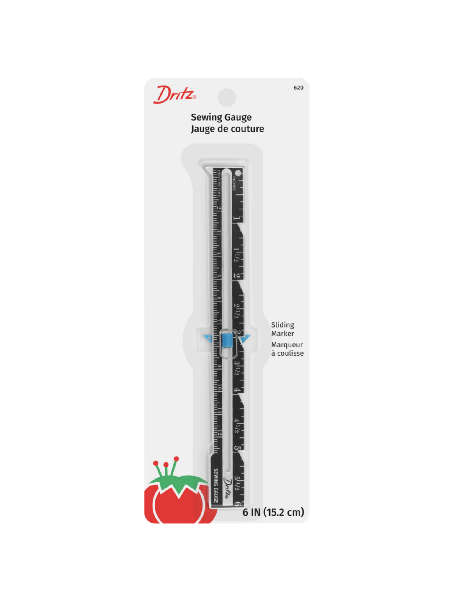 Dritz Sewing Gauge with Sliding Marker - 6 inch