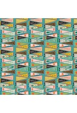 Dear Stella ON SALE - 5 YARD CUT, Gone Camping, Pennants in Turquoise