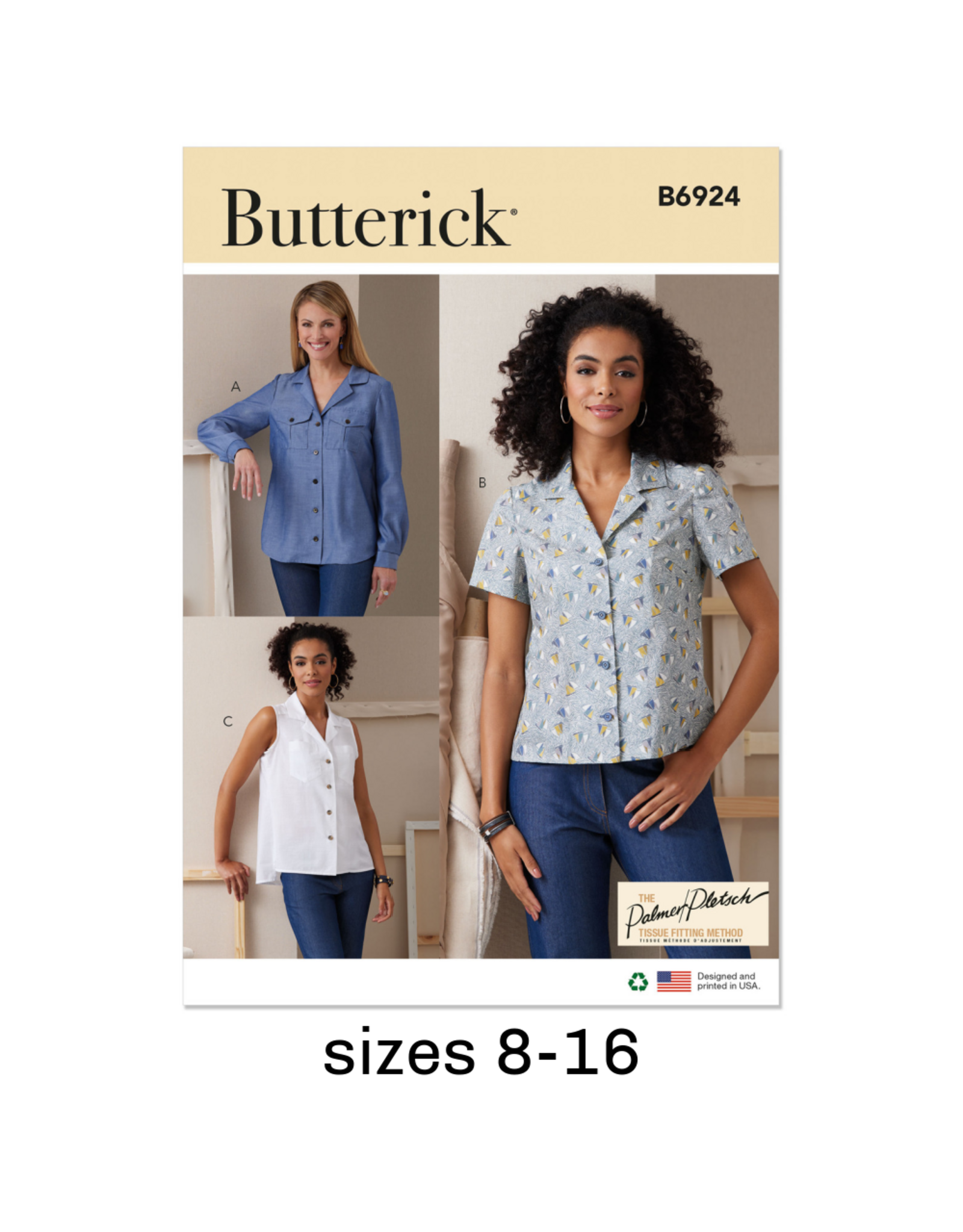 Butterick Butterick Camp Shirt Pattern B6924, Sizes 8-16