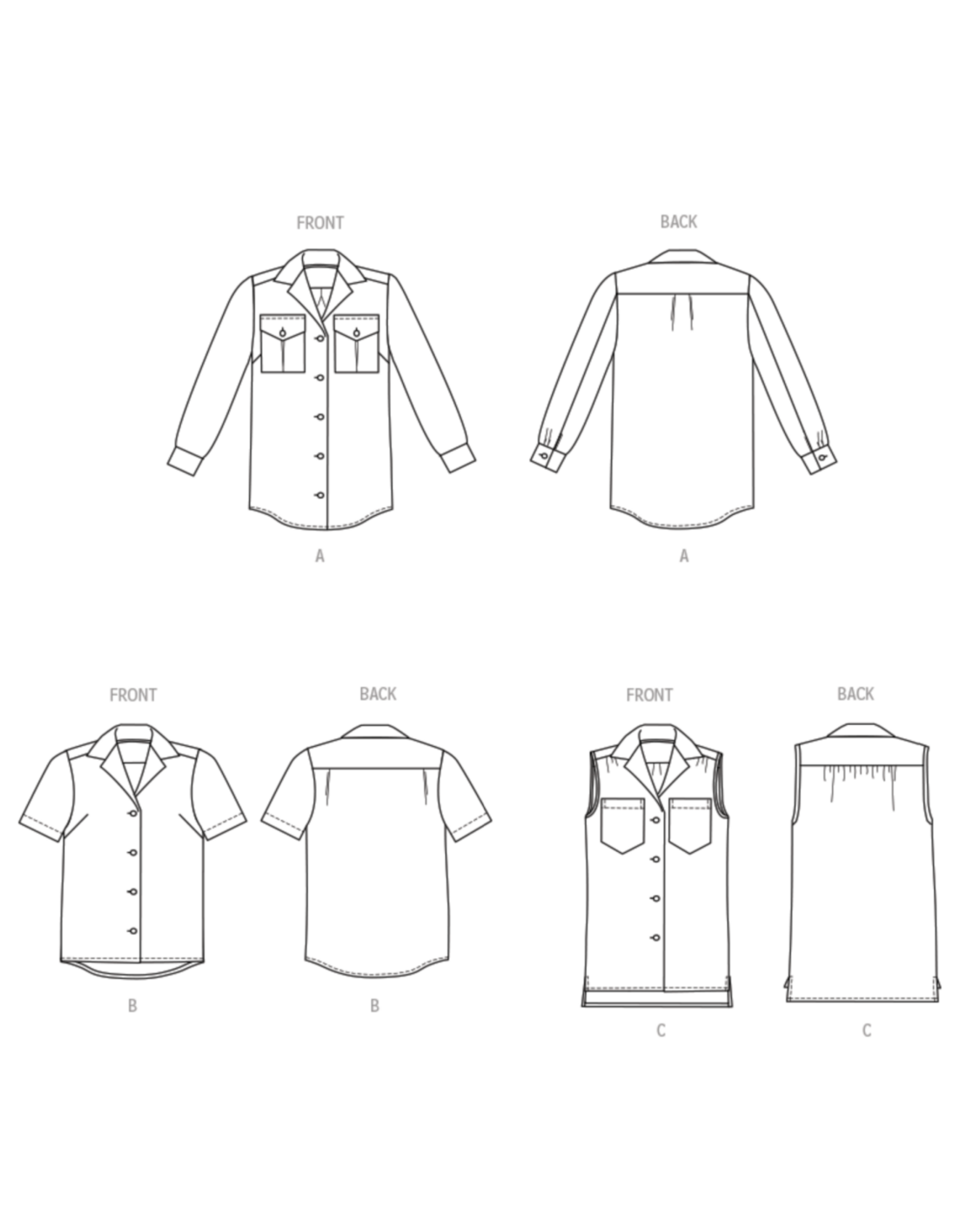 Butterick Butterick Camp Shirt Pattern B6924, Sizes 8-16