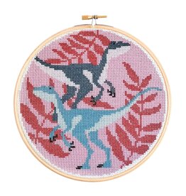 Hawthorne Handmade ON SALE - Velociraptors Cross Stitch Kit - 40% OFF