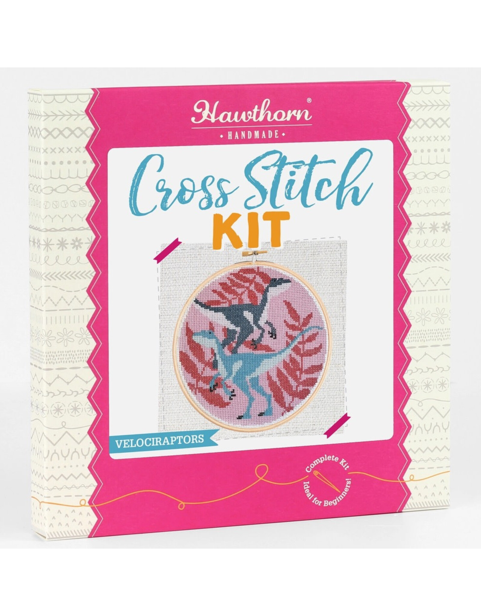Hawthorne Handmade ON SALE - Velociraptors Cross Stitch Kit - 40% OFF