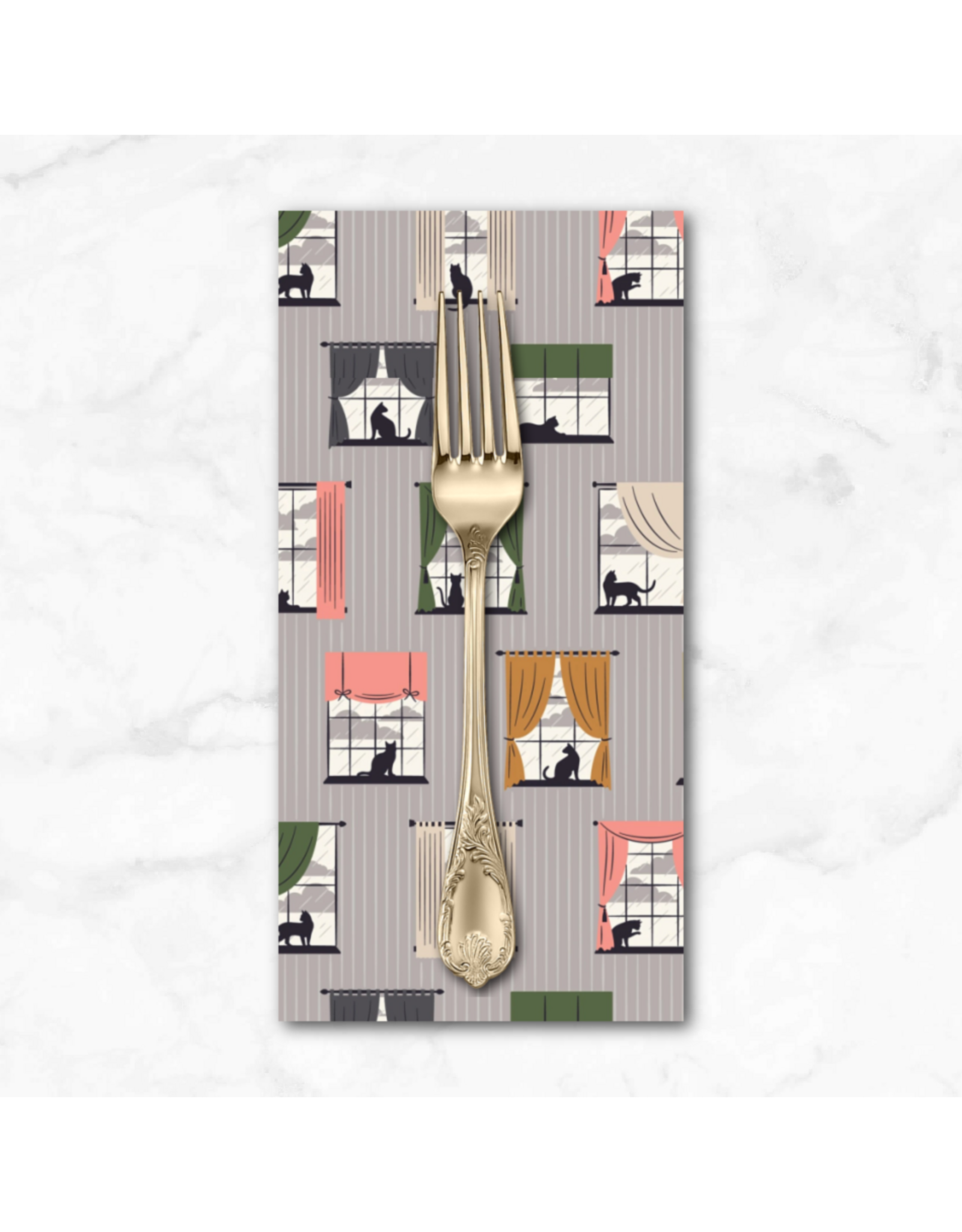 PD's Cloud9 Collection Spring Showers, Cozy & Dry in Gray, Dinner Napkin