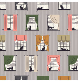 Cloud9 Fabrics Spring Showers, Cozy & Dry in Grey, Fabric Half-Yards