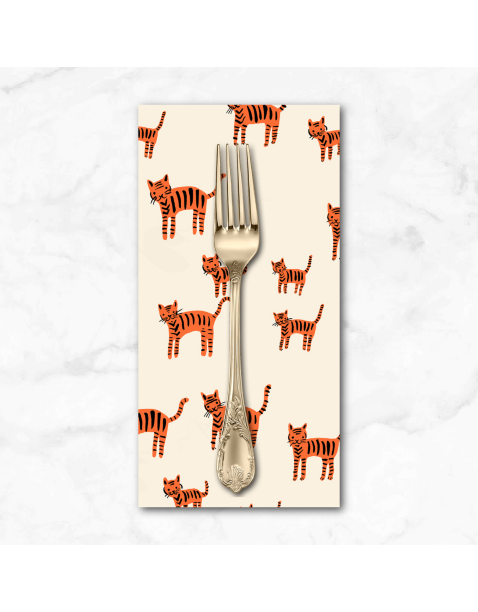 PD's Ruby Star Society Collection Catnap, Tiger Stripes in Orange, Dinner Napkin