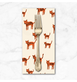 PD's Ruby Star Society Collection Catnap, Tiger Stripes in Orange, Dinner Napkin