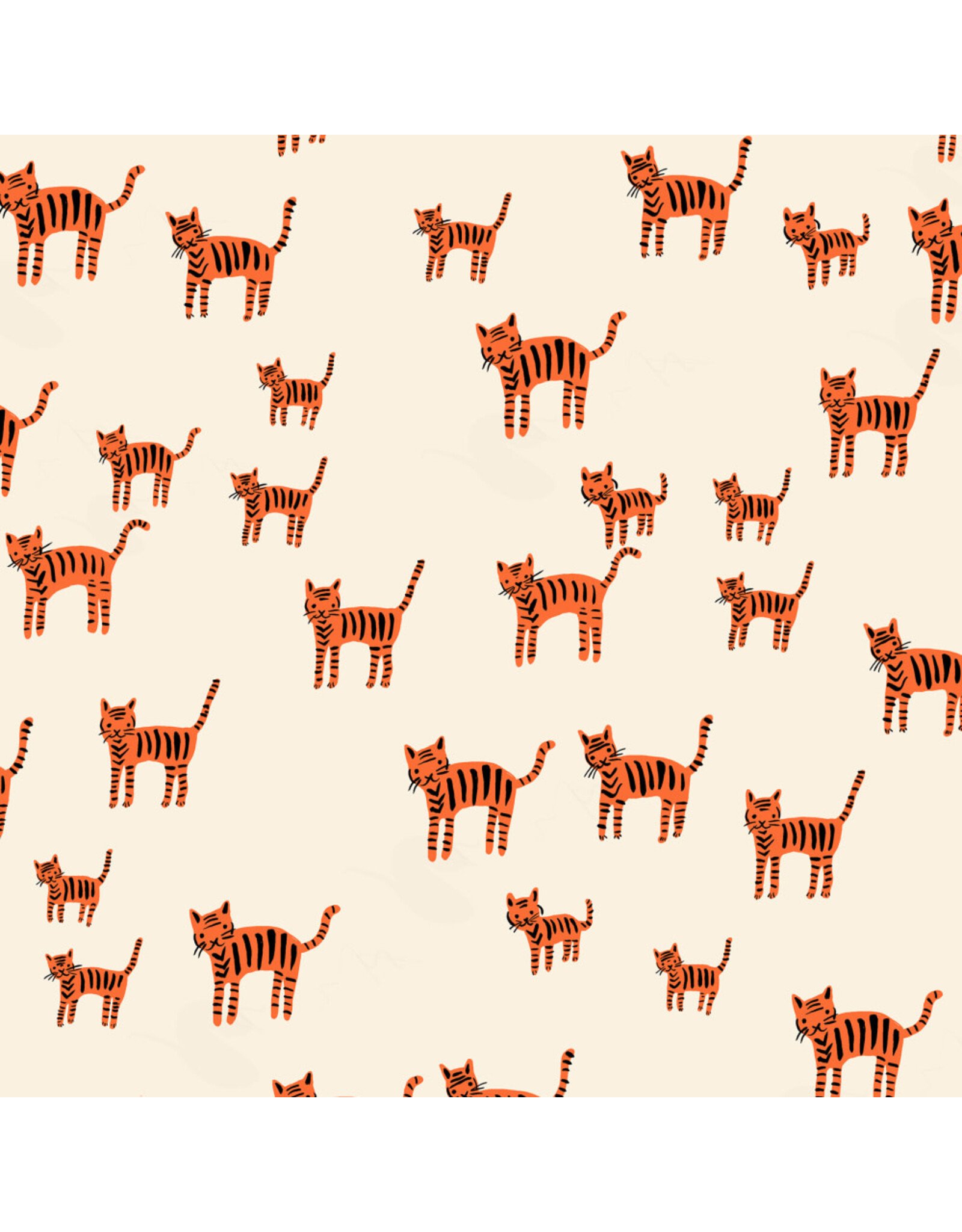 Alexia Abegg Catnap, Tiger Stripes in Orange, Fabric Half-Yards