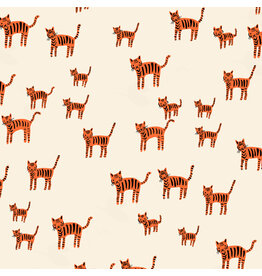 Alexia Abegg Catnap, Tiger Stripes in Orange, Fabric Half-Yards