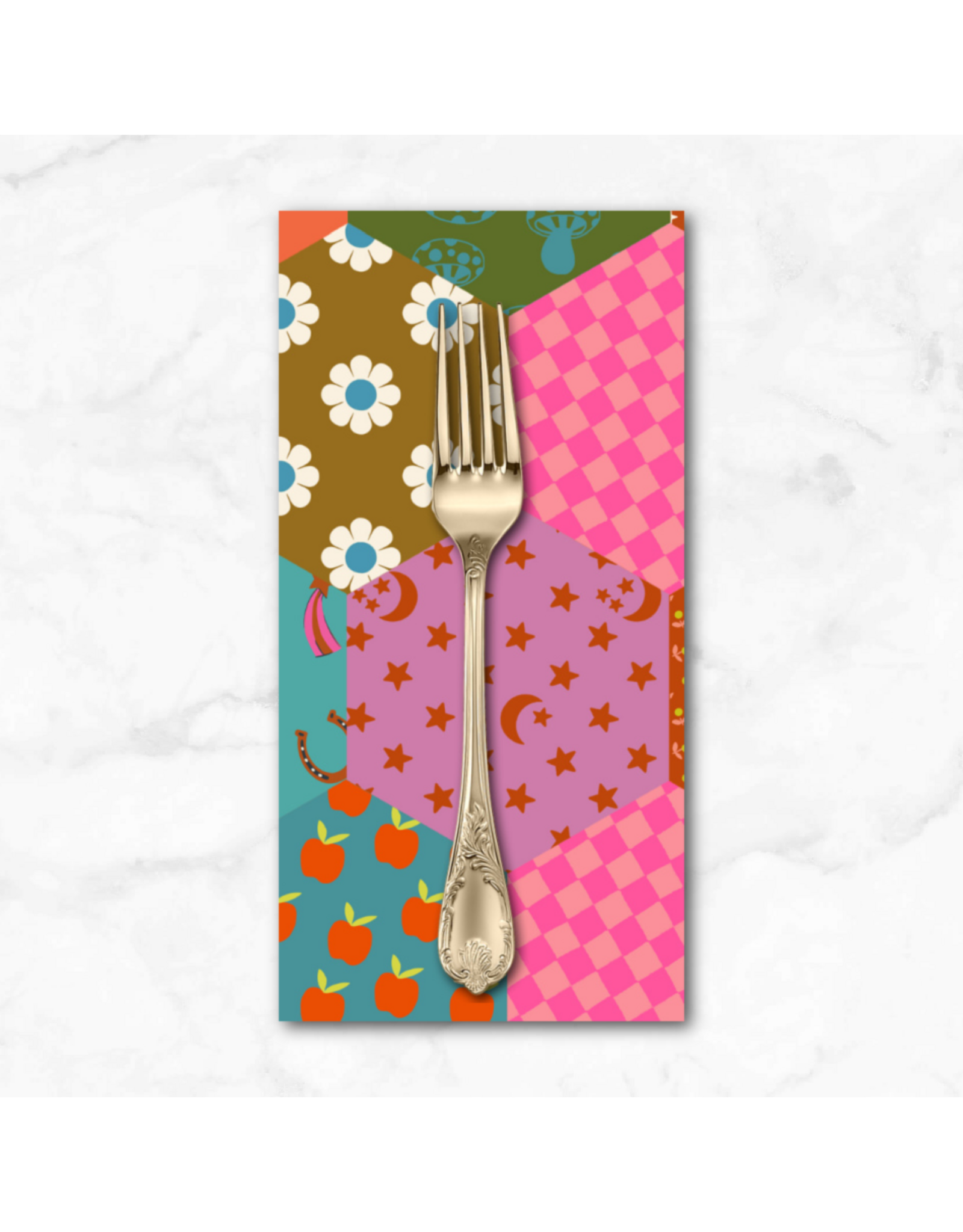 PD's Ruby Star Society Collection Catnap, Wide Back Hexagon in Mermaid, Dinner Napkin