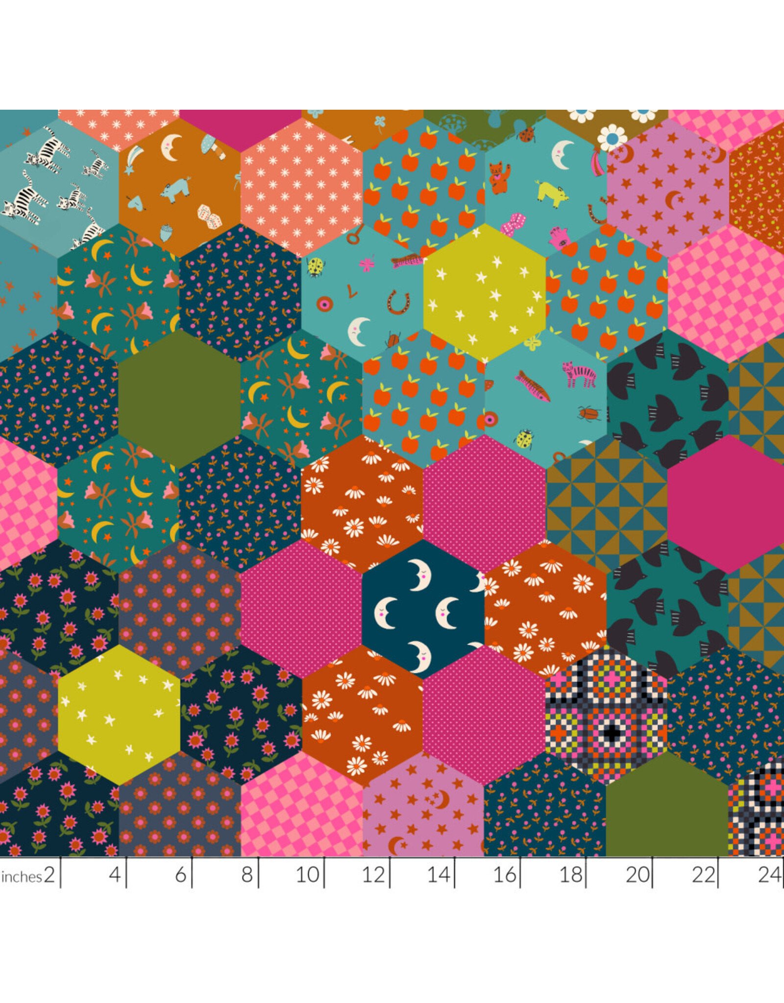 PD's Ruby Star Society Collection Catnap, Wide Back Hexagon in Mermaid, Dinner Napkin