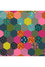 Alexia Abegg 108" Wide Back, Catnap, Hexagon in Mermaid,  Fabric Half-Yards