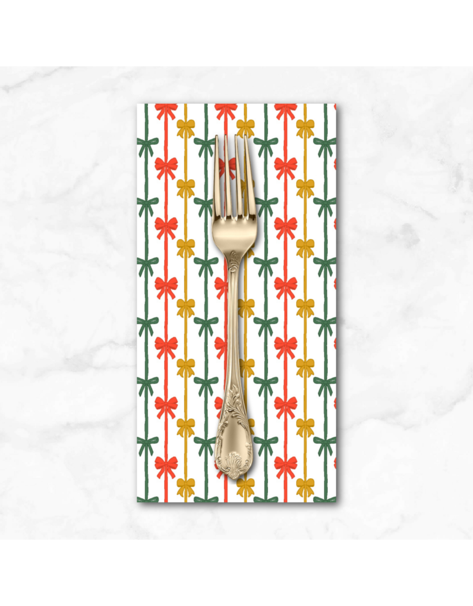 Christmas Collection Tied with a Bow, Christmas Morning, Dinner Napkin