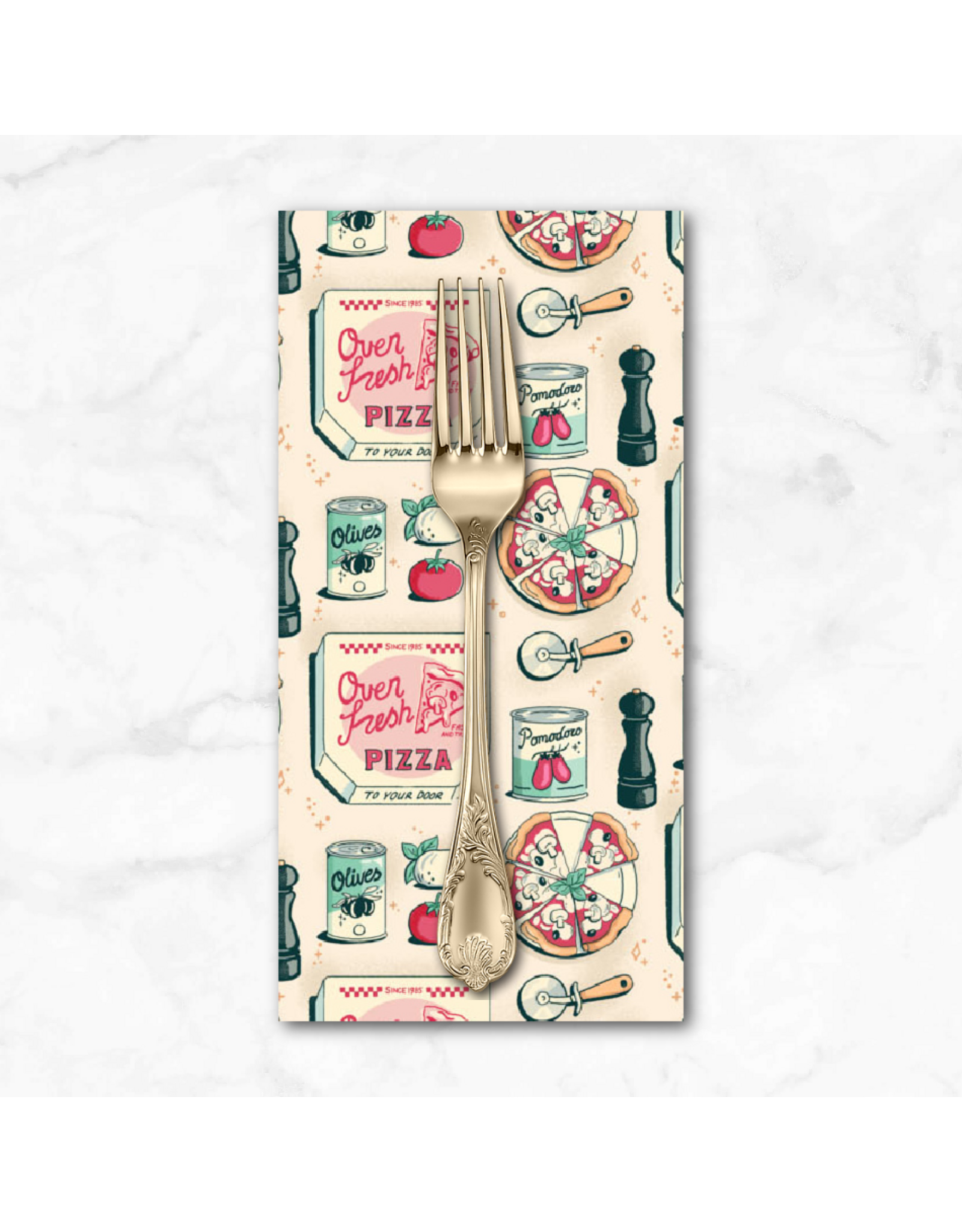 PD's Figo Collection Oven Fresh, Pizza in Cream, Dinner Napkin