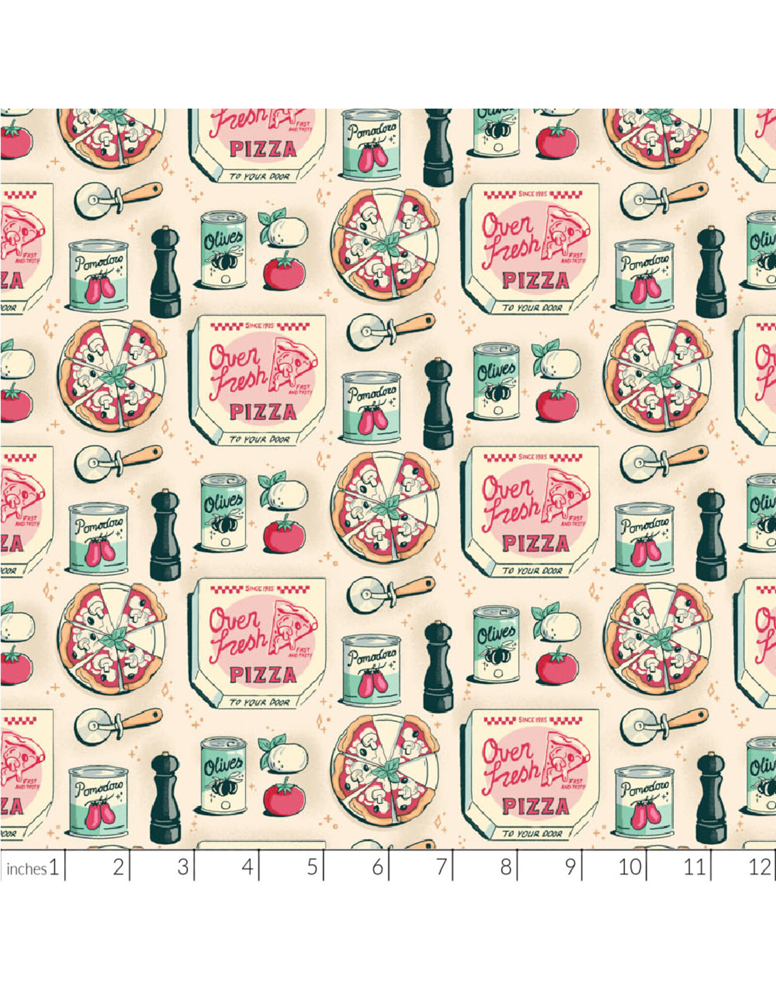 PD's Figo Collection Oven Fresh, Pizza in Cream, Dinner Napkin