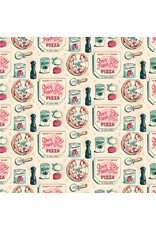Figo Oven Fresh, Pizza in Cream, Fabric Half-Yards