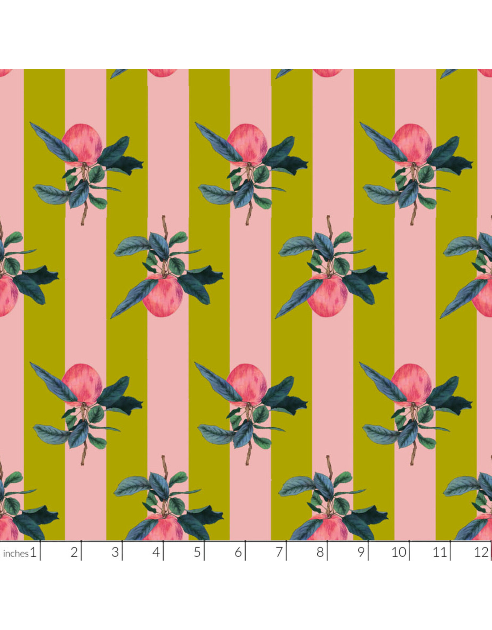 Figo Rosa, Apples in Chartreuse, Fabric Half-Yards