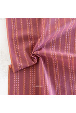 Fableism Lucky Loom Wovens, Stitch Stripe in Blackberry, Fabric Half-Yards