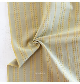 Fableism Lucky Loom Wovens, Stitch Stripe in Sage, Fabric Half-Yards
