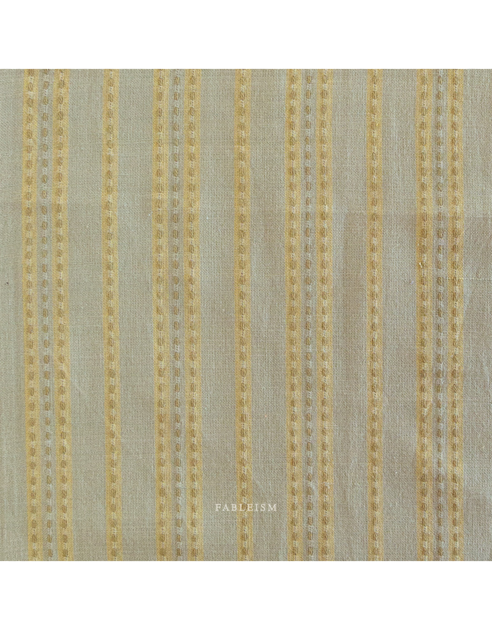 Fableism Lucky Loom Wovens, Stitch Stripe in Sage, Fabric Half-Yards