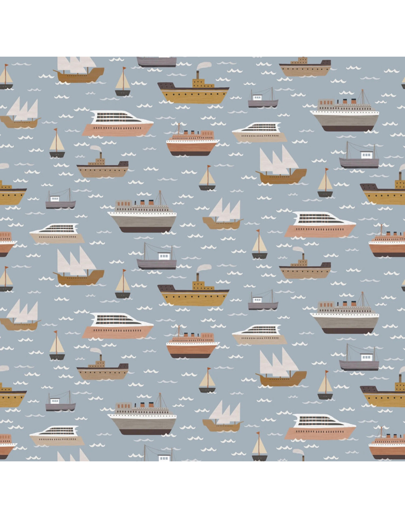 Dear Stella Are We There Yet?, Feeling Nauti in Dusk, Fabric Half-Yards