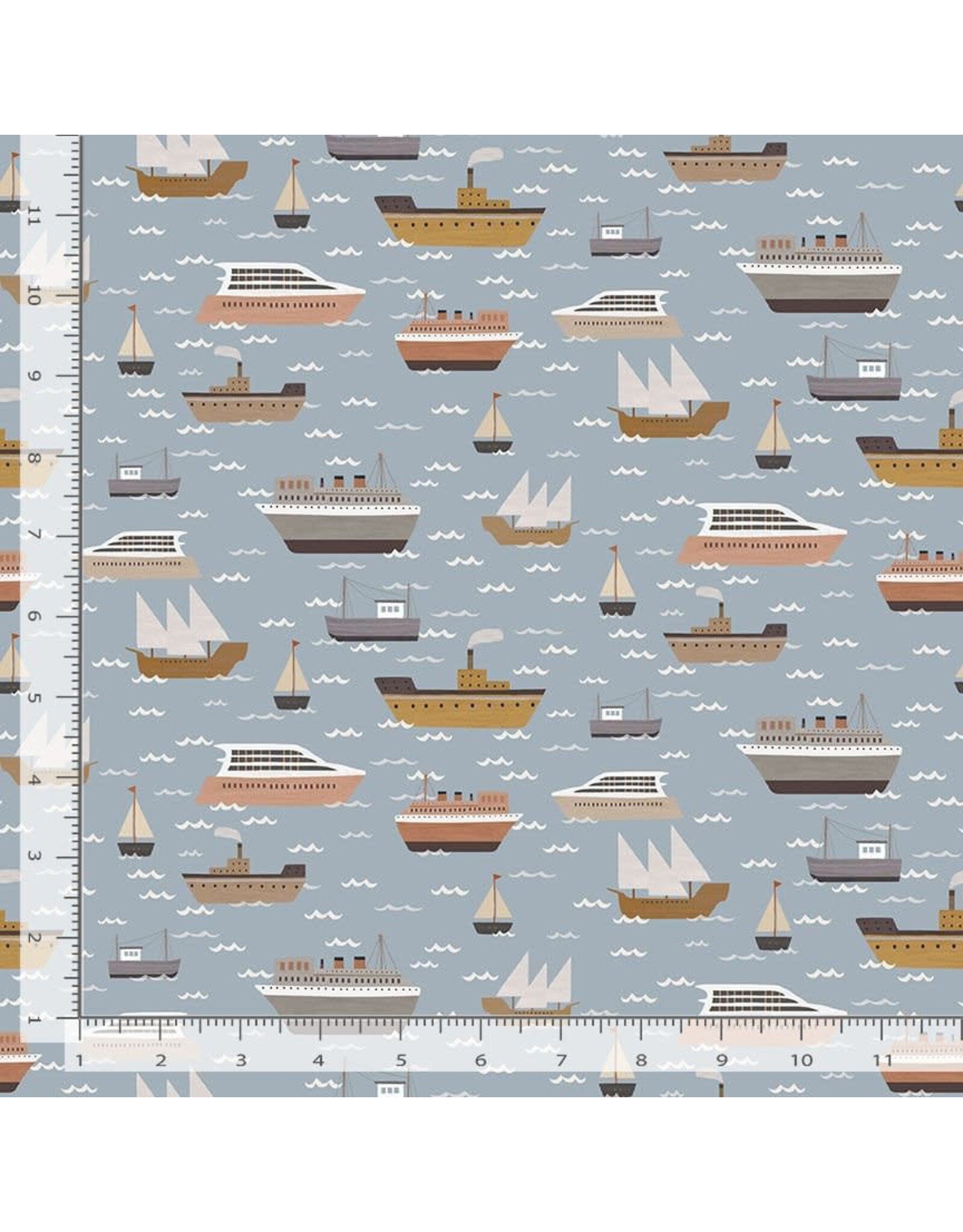 Dear Stella Are We There Yet?, Feeling Nauti in Dusk, Fabric Half-Yards