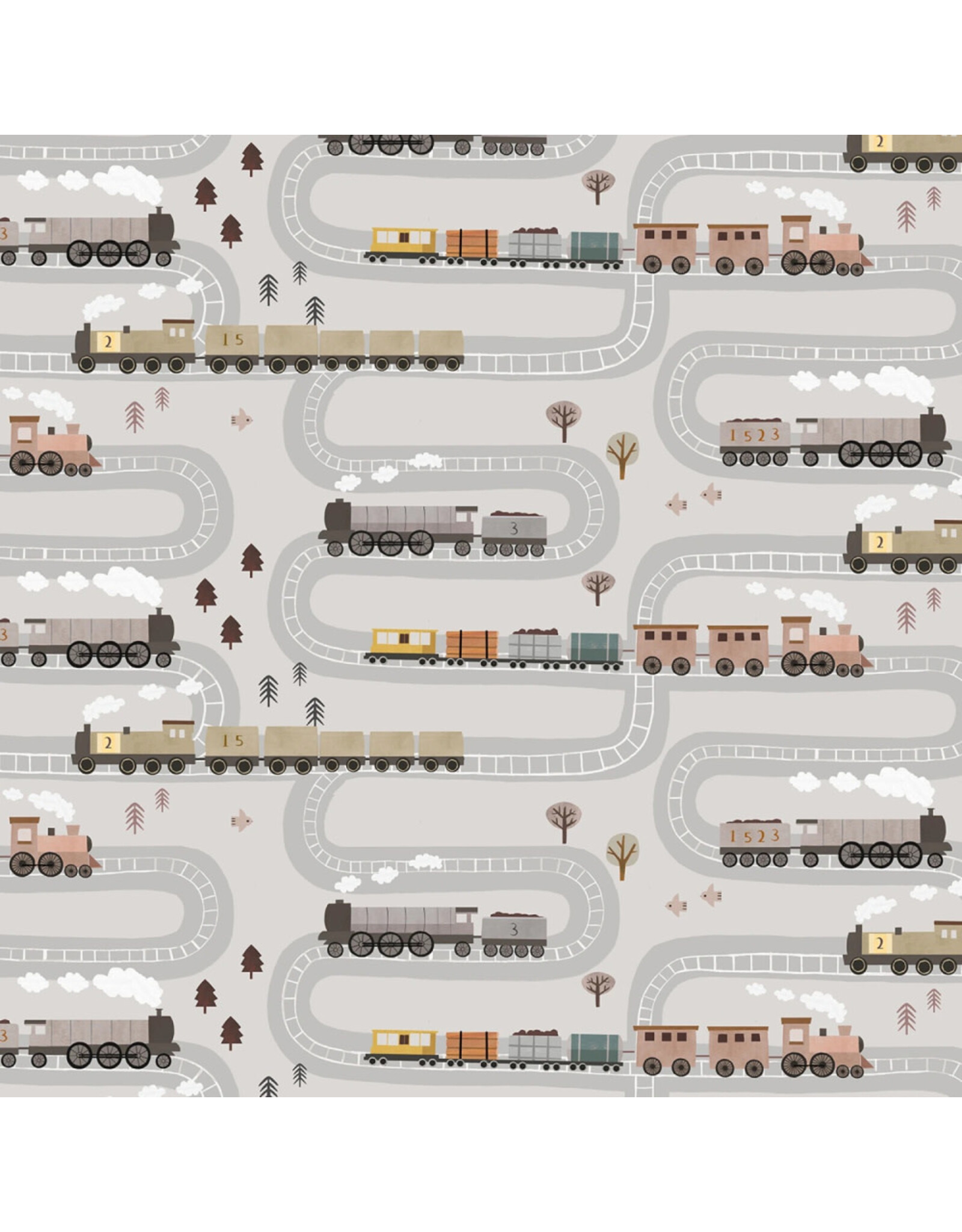 Dear Stella Are We There Yet?, On the Right Track in Fog, Fabric Half-Yards