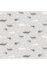 Dear Stella Are We There Yet?, Plane Awesome in Fog, Fabric Half-Yards