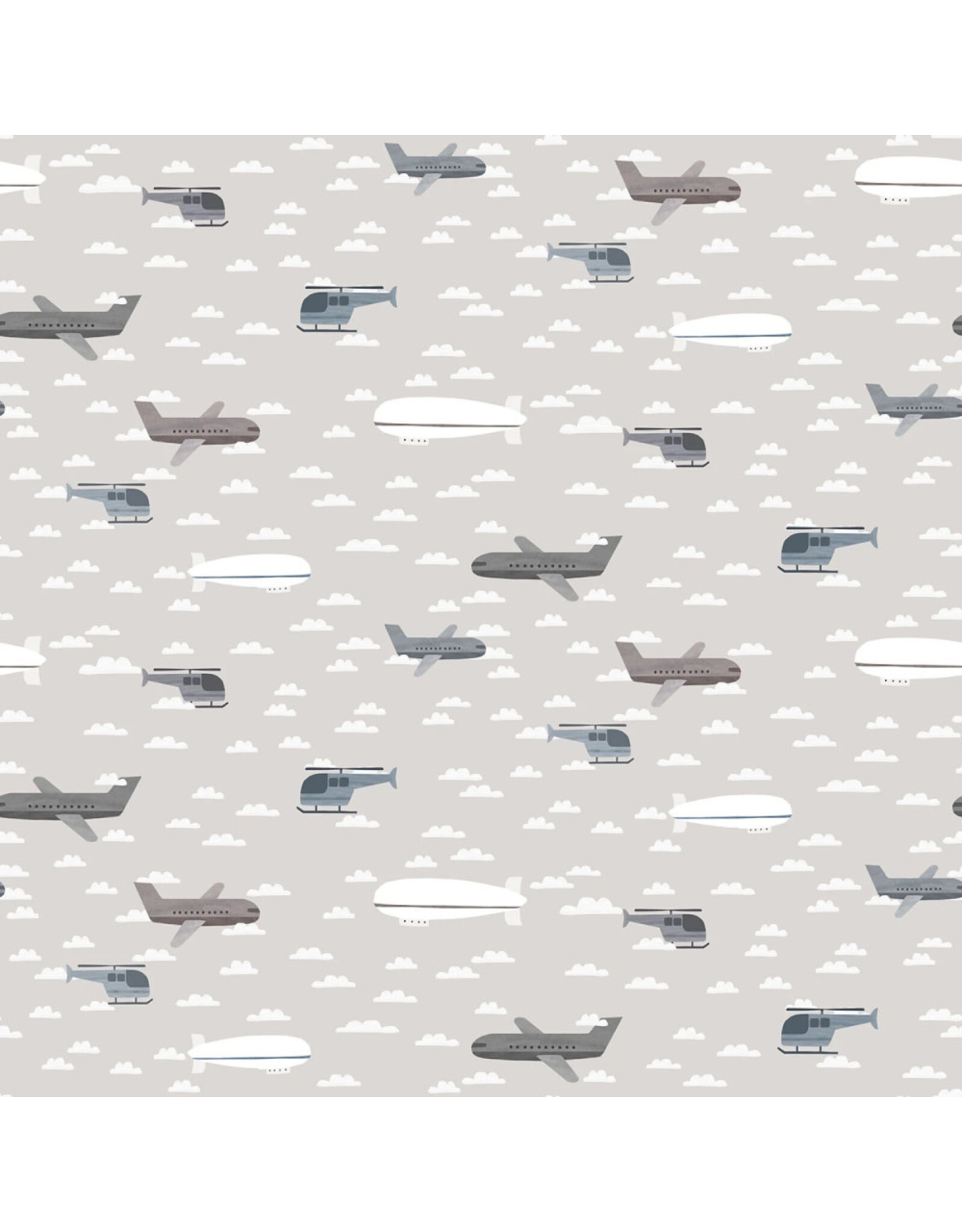 Dear Stella Are We There Yet?, Plane Awesome in Fog, Fabric Half-Yards