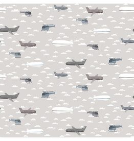 Dear Stella Are We There Yet?, Plane Awesome in Fog, Fabric Half-Yards