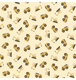 Dear Stella Are We There Yet?, See You Later Excavator in Aurora, Fabric Half-Yards