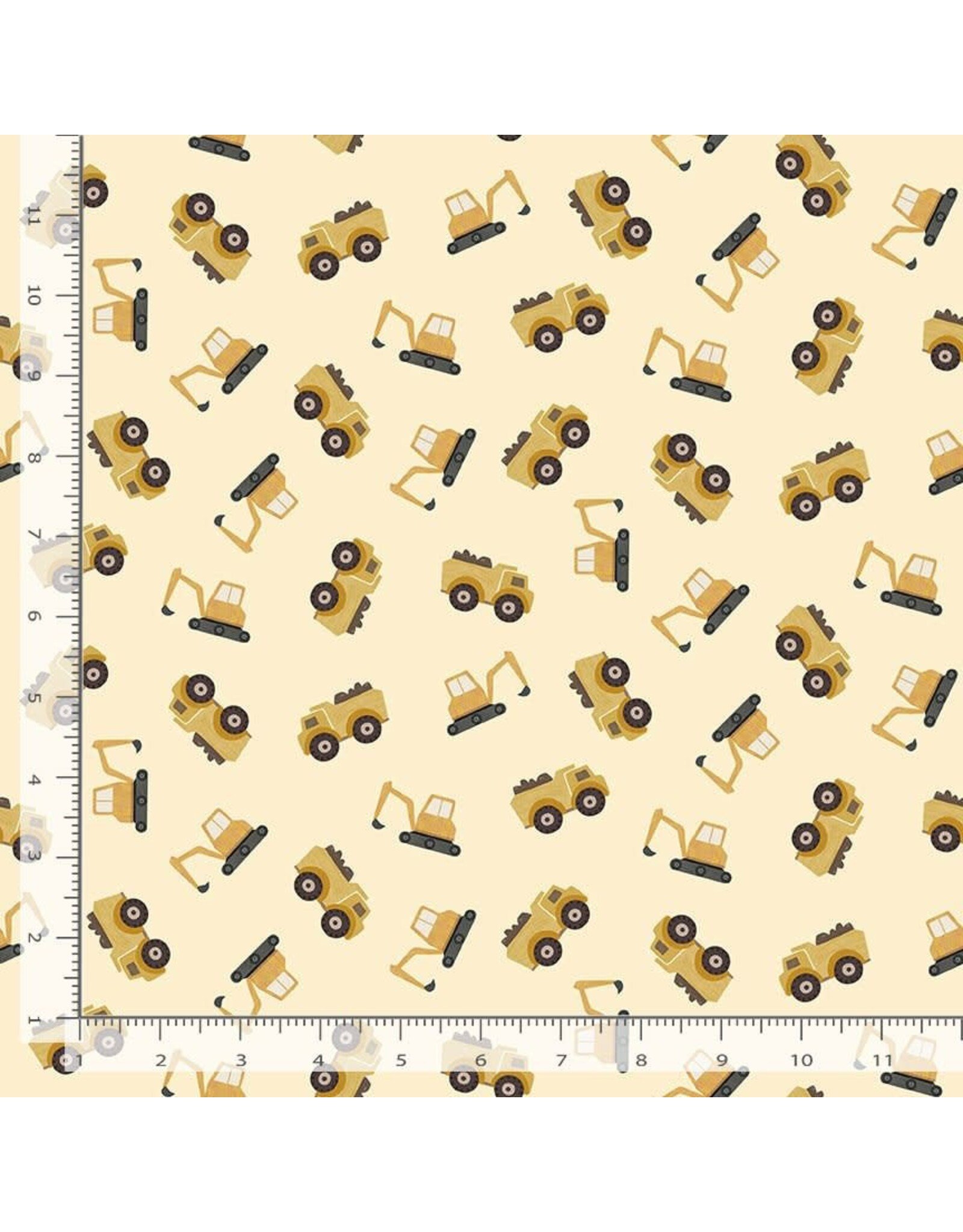 Dear Stella Are We There Yet?, See You Later Excavator in Aurora, Fabric Half-Yards