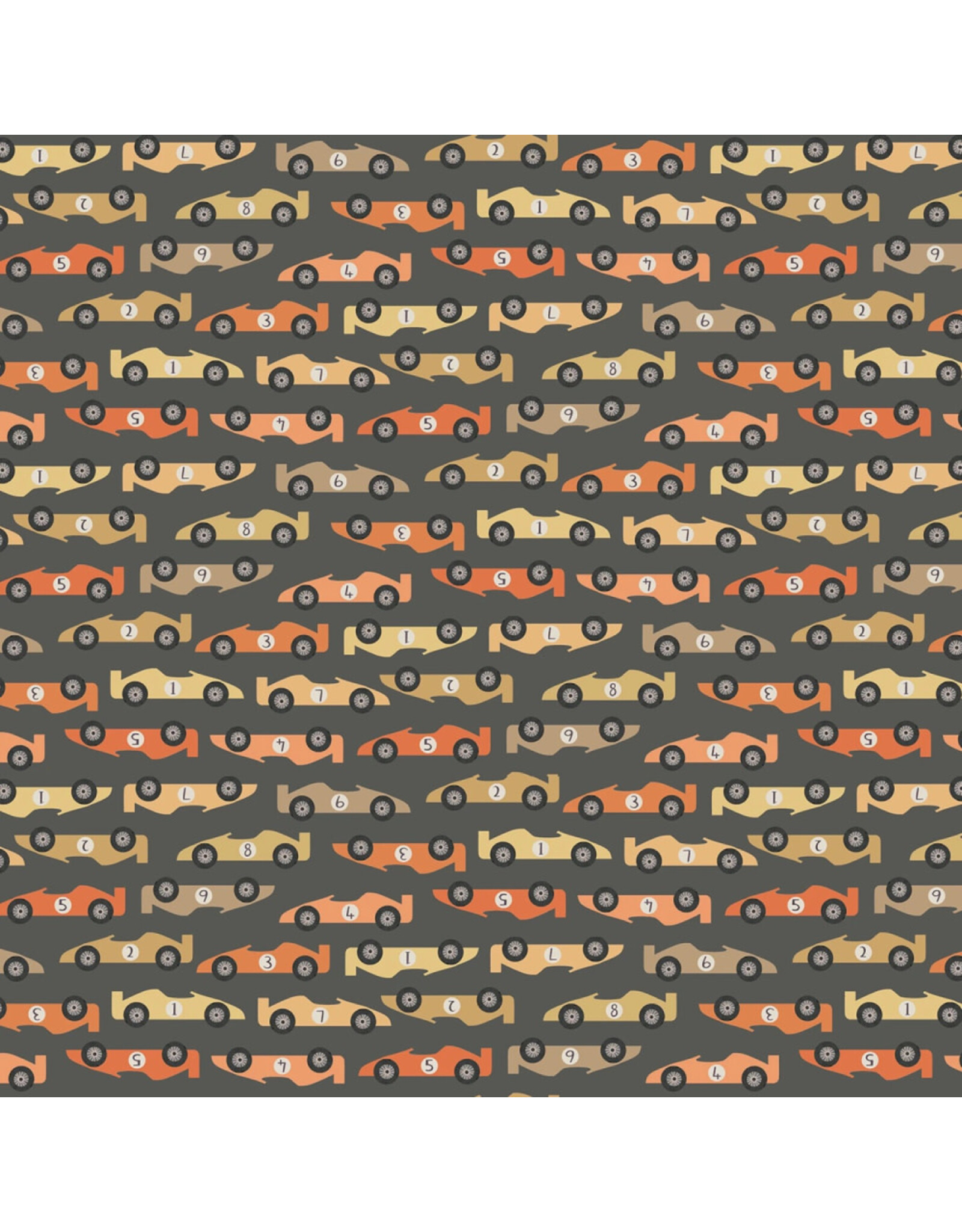 Dear Stella Are We There Yet?, Start Your Engines in Walnut, Fabric Half-Yards