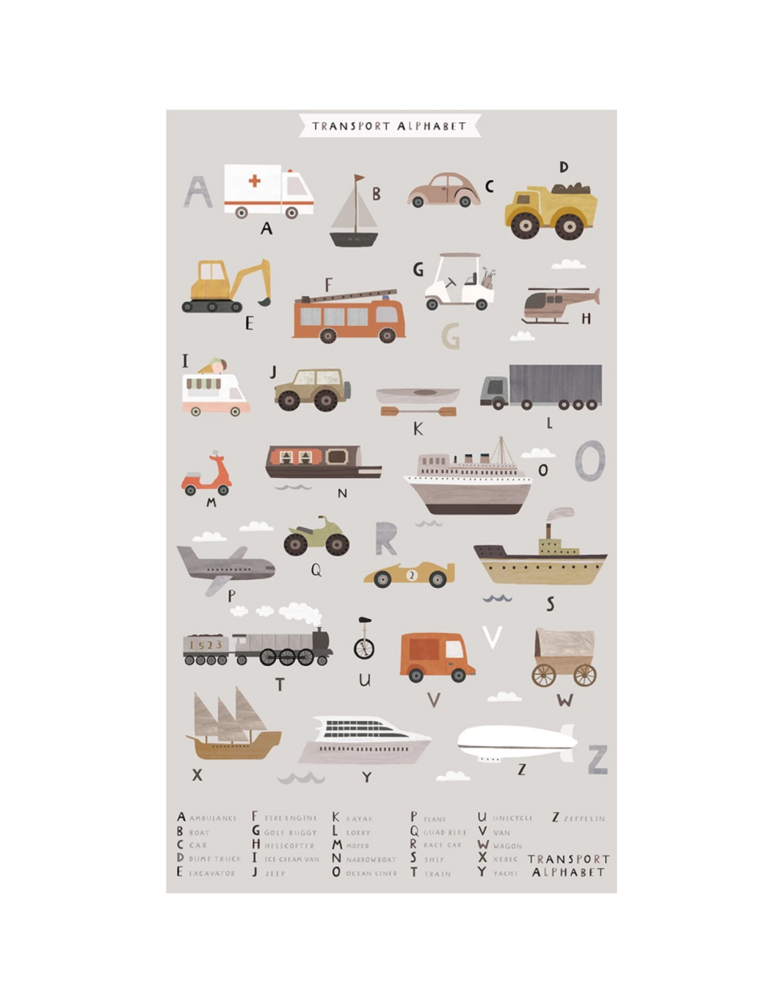 Dear Stella Are We There Yet?, Panel in Fog, 24" Fabric Panel