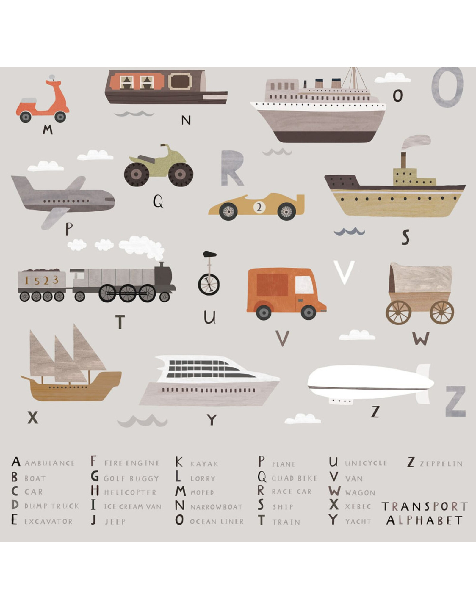 Dear Stella Are We There Yet?, Panel in Fog, 24" Fabric Panel