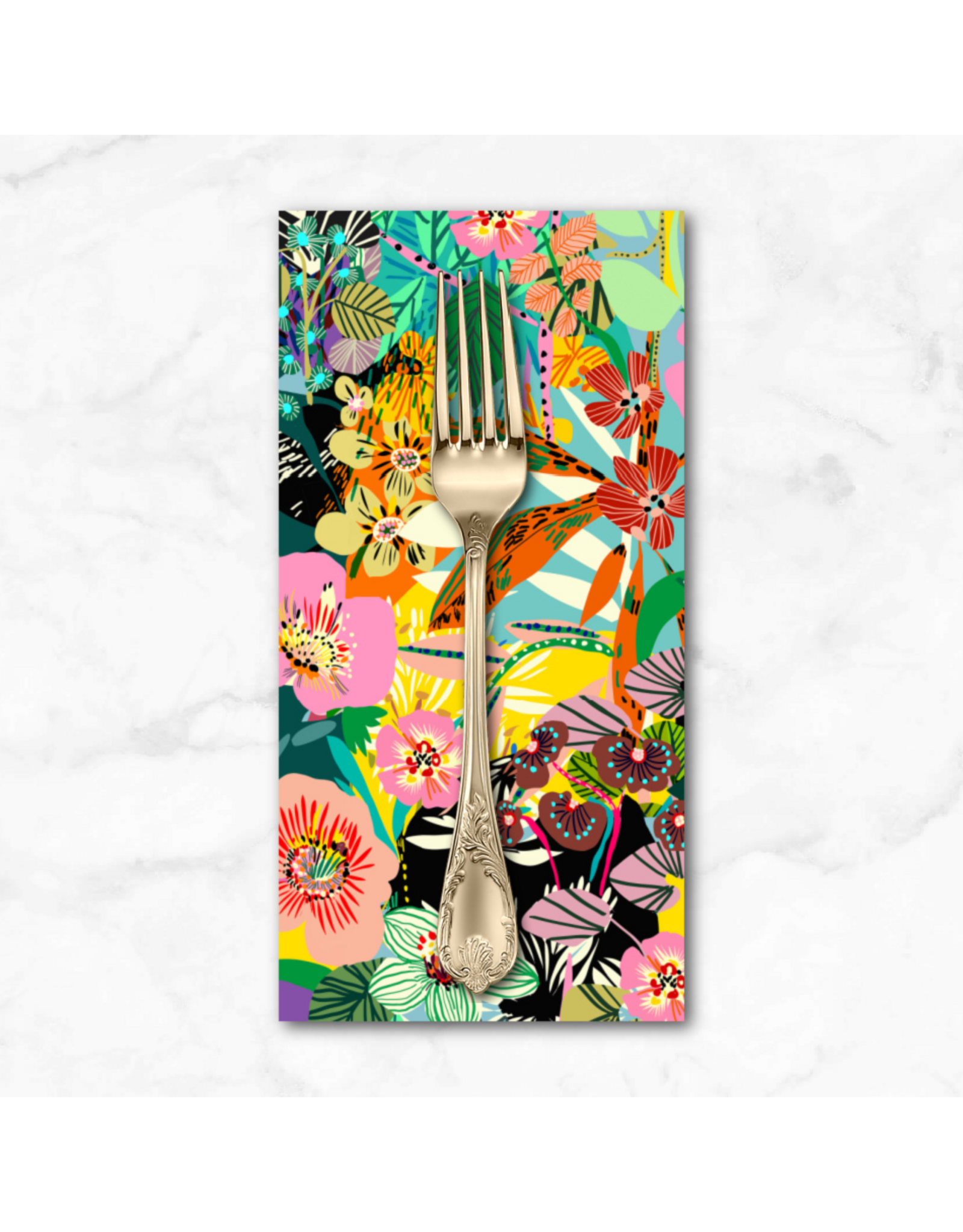 PD'S Free Spirit Collection Vibrant Botanica, Flower Garden in Jungle, Dinner Napkin