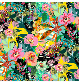 Free Spirit Vibrant Botanica, Flower Garden in Jungle, Fabric Half-Yards