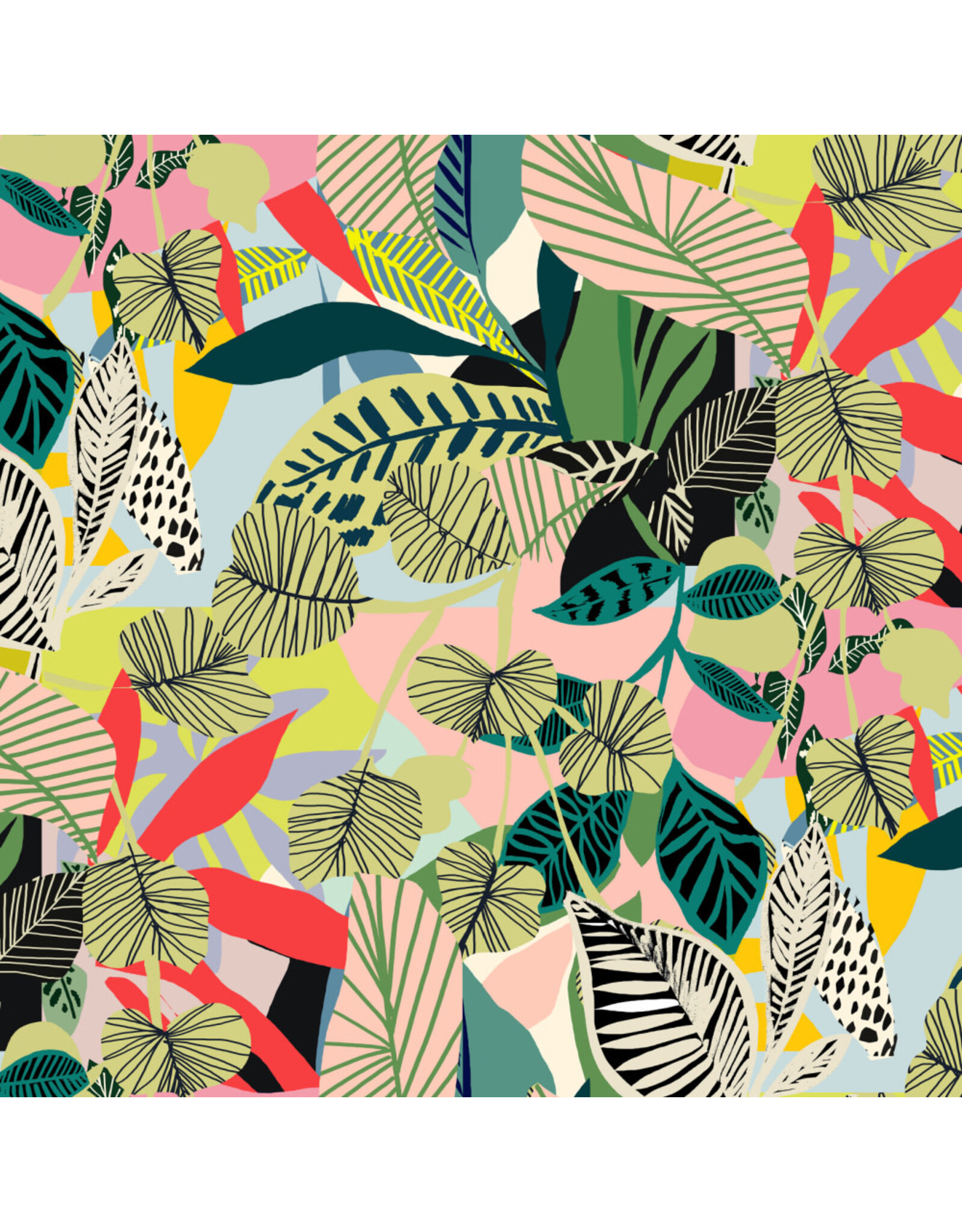 Free Spirit Vibrant Botanica, Overgrown in Pastel, Fabric Half-Yards