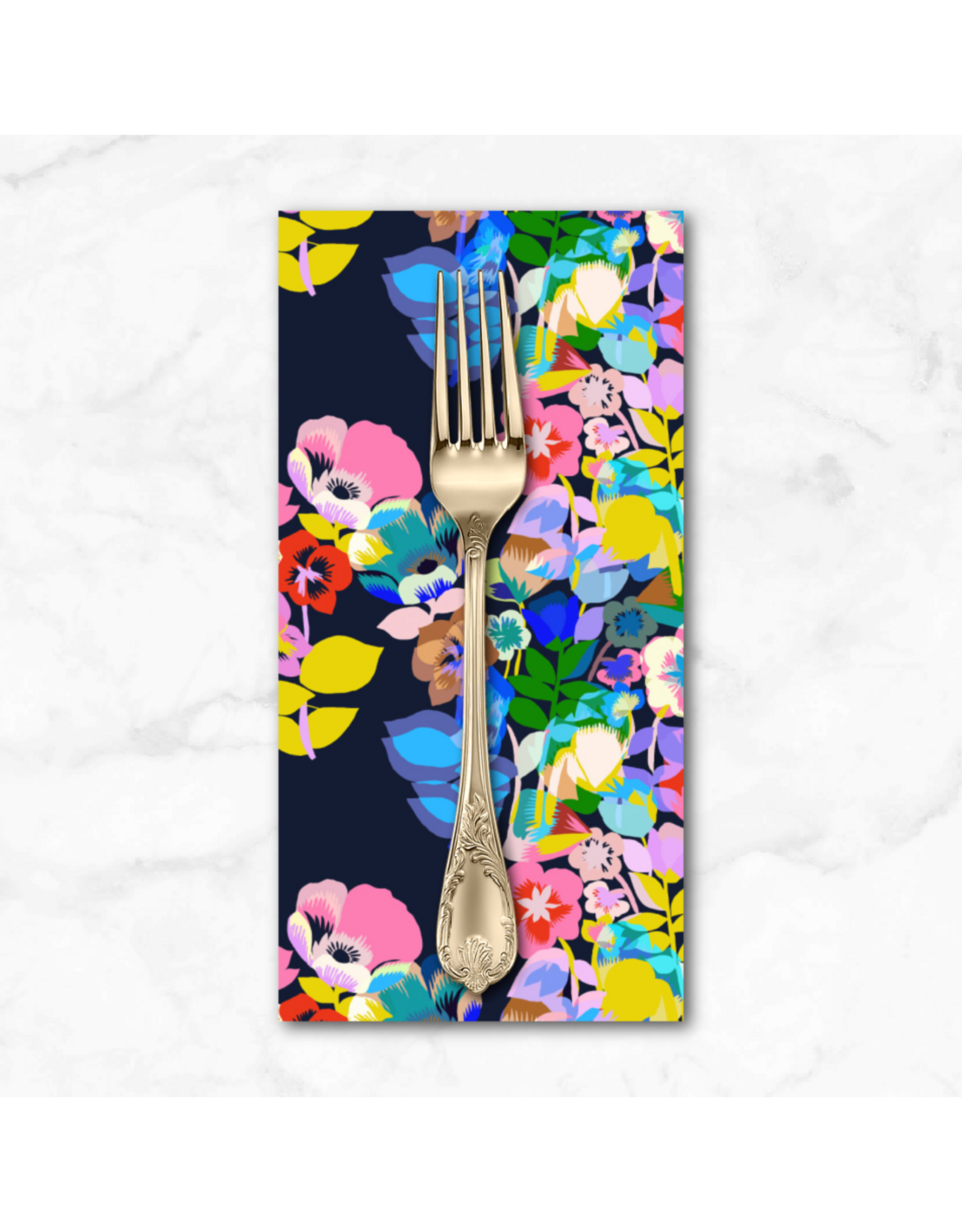 PD'S Free Spirit Collection Vibrant Botanica, Plumeria in Night, Dinner Napkin