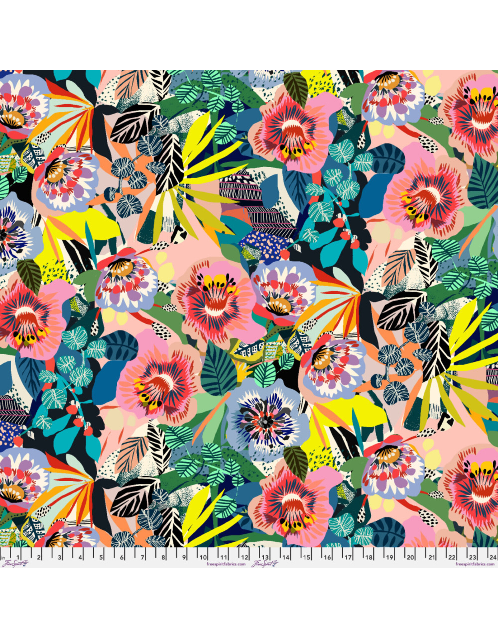 Free Spirit Vibrant Botanica, Summer Garden in Multi, Fabric Half-Yards