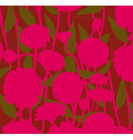 Anna Maria Silhouette, Pompom in Berry, Linen/Cotton Blend Fabric Half-Yards