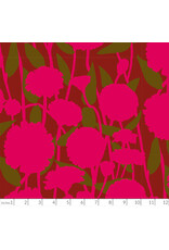 Anna Maria Silhouette, Pompom in Berry, Linen/Cotton Blend Fabric Half-Yards