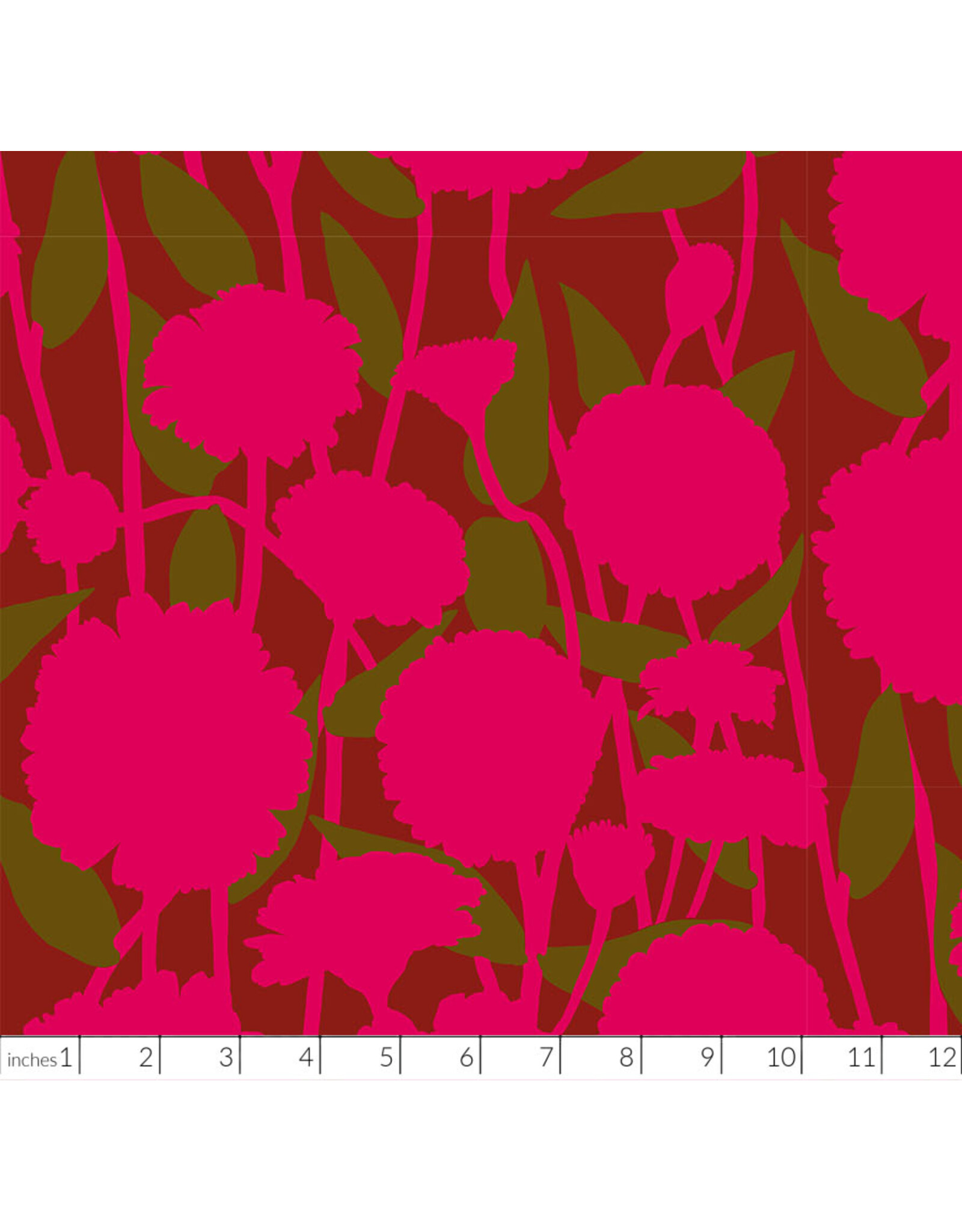 Anna Maria Silhouette, Pompom in Berry, Linen/Cotton Blend Fabric Half-Yards