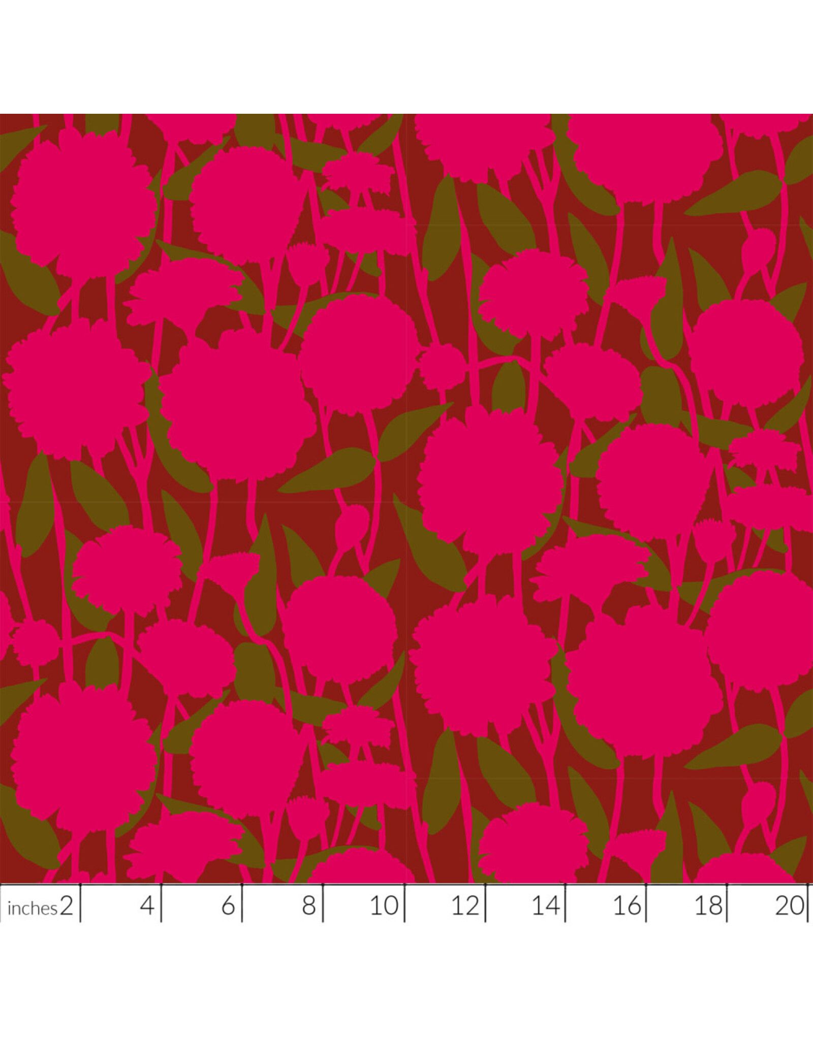 Anna Maria Silhouette, Pompom in Berry, Linen/Cotton Blend Fabric Half-Yards