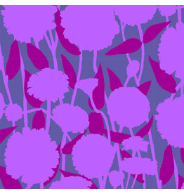 Anna Maria Silhouette, Pompom in Grape, Linen/Cotton Blend Fabric Half-Yards